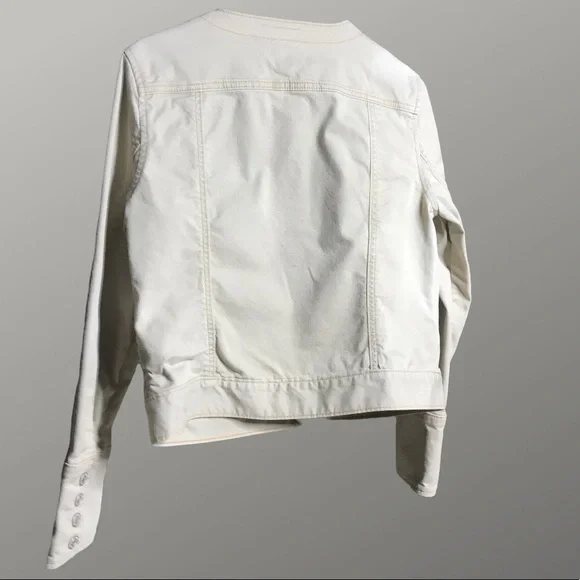 Gap khaki denim jacket with Mandarin collar. - Picture 2 of 5